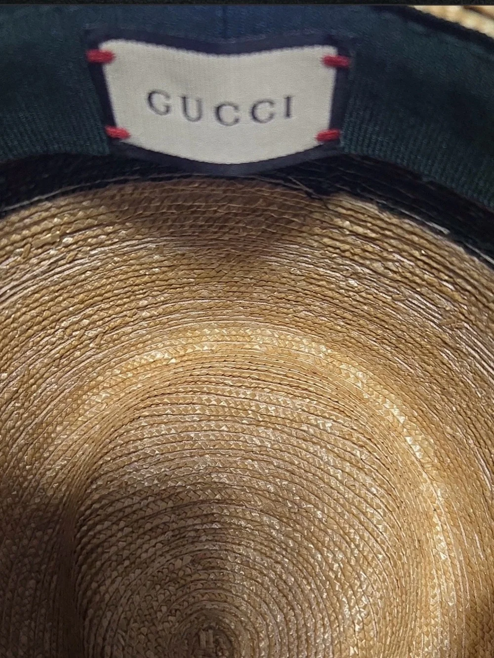 Gucci Natural Straw Fedora with Black Interior Band
